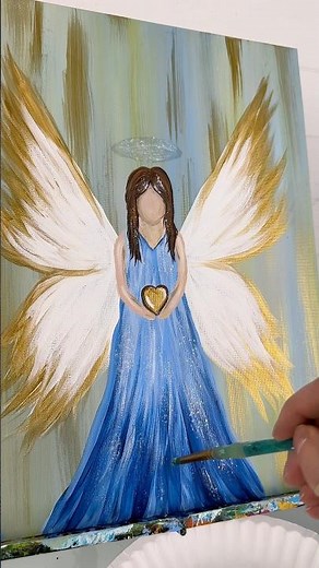 Angel painting tutorial for beginners ✨🎨 #diyideas #angel #acrylicpainting
