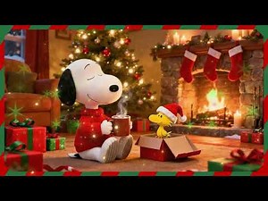 Snoopy Cozy Christmas by the Fireplace 🎄☕ Relaxing Jazz & Warm Holiday Vibes