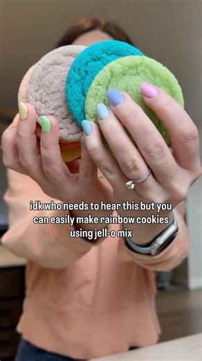 easy rainbow jello cookies 🌈✨ #baking #rainbow #jello #cookies