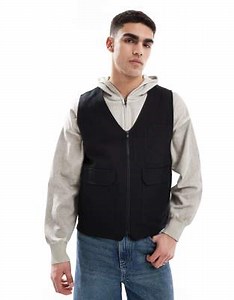 ASOS DESIGN utility gilet in black | ASOS