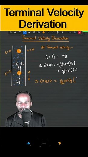 Terminal Velocity Derivation #viscosity #jeephysics #neet #physics