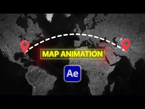 Animated Map Travel Line in After Effects | Easy Tutorial (Under 2 Minutes)