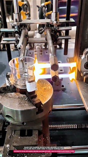 automatic glass cup handle welding machine with 600–900 pcs/hour flame fusion system