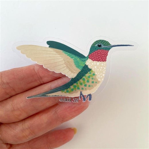 Hummingbird Sticker: Clear Waterproof Decal - Etsy