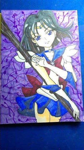 Sailor Saturn finished in a simple but pretty drawing #drawing #sailormoon