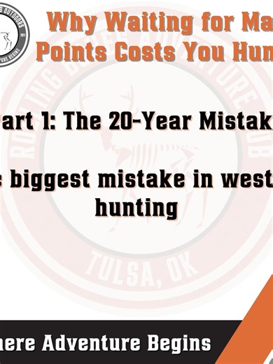 Chasing max points sounds smart… until you realize how many seasons you give up waiting. Wyoming and Colorado are prime examples of preference point states where hunters lose more opportunities than they gain by waiting for “the perfect unit.” This is the mistake we see over and over. More coming tomorrow. #WesternHunting #ElkHunting #PreferencePoints #HuntMore #PublicLandHunting
