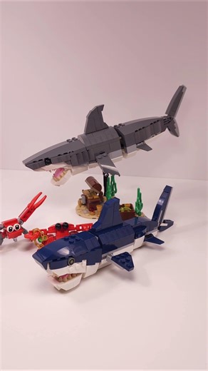 LEGO Creator Fierce Shark with a Treasure Chest (31381) vs Deep Sea Creatures (31088) #shorts TBBL