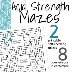 AP Chemistry Acid Strength Self Check Printable Choice Mazes Worksheet Activity