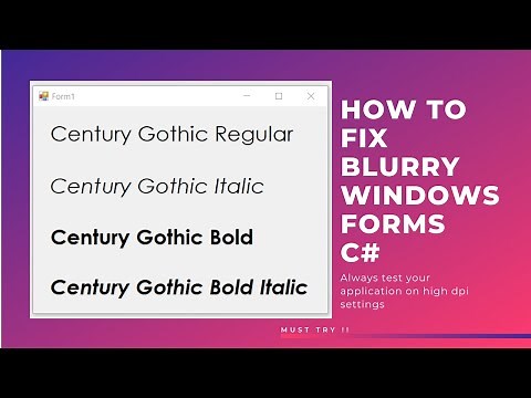 How to fix blurry Windows Forms Windows in high-dpi settings | C# Winforms