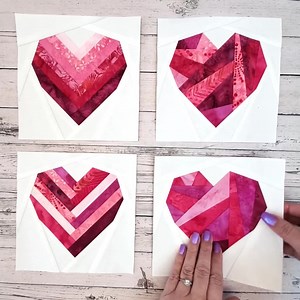 Heart Quilt Blocks FPP Templates: Designs 5 6, 3 Sizes (digital Download) - Etsy