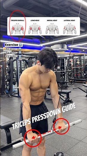 🔸4 Cable Pressdown Variations for Bigger Triceps 🔥#armsworkout #arms #gymtips #fitnesstips