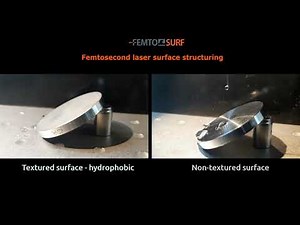 Femtosecond laser surface micro-structuring - hydrophobic