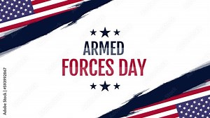 Armed Forces Day. Beautiful greeting animation. National holiday concept with American flag 4k animation