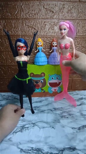 CUTE PINK 🩷 MERMAID AND TRANSFORMING LADYBUG #miraculousladybug #mermaid