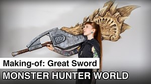 4.9K views · 394 reactions | We created this giant Great Sword for Capcom for their Monster Hunter World booth at @gamescom. It was such an amazing fun project and I am just so happy how the finished sword turned out <3 I am so hyped for the new Monster hunter World: Icebourne and can´t wait to play it! | Lightning Cosplay | Facebook