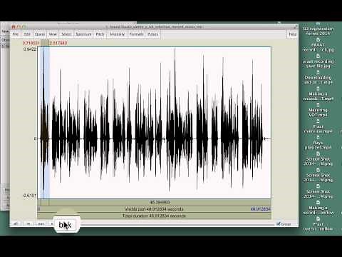 PRAAT editing sound window