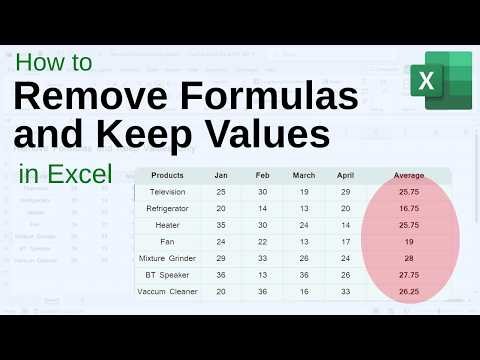 How to Remove Formulas and Keep Values Only in Excel Sheet