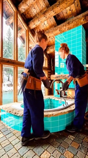 INSANE Cabin Upgrade! Rustic Floor Turns Into Luxury Hot Tub 😱
