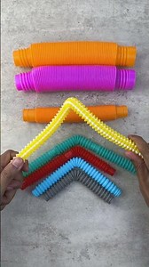 ASMR: Neon Pop Tube Pyramid | Satisfying Fidget Stretch & Sounds #asmr #satisfying #relaxing #diy