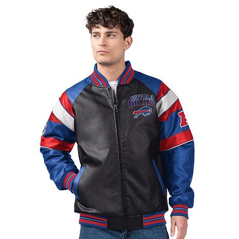 Officially Licensed NFL Men's Faux Leather Varsity Jacket by Glll - Bills | HSN