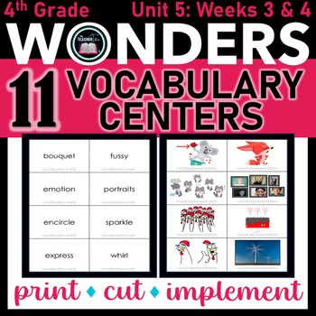 WONDERS Hands On Vocabulary Activities That Engage Grade 4 Unit 5 Weeks 3 and 4