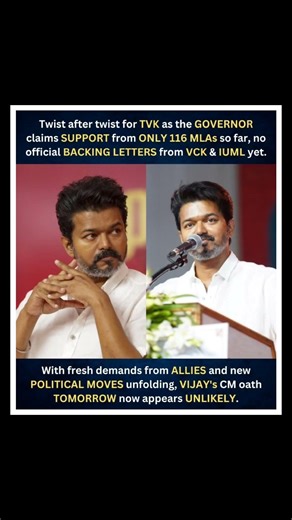 Vijay TVK Faces Political Twist as CM Swearing-In Looks Uncertain#trendingnow Vijay CM Oath Unlikely
