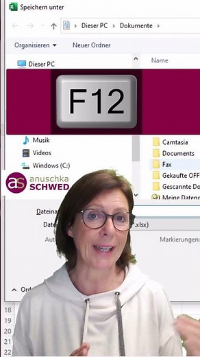 Microsoft Office Datei als neue Datei SPEICHERN UNTER mit der F12-Taste #deutsch
