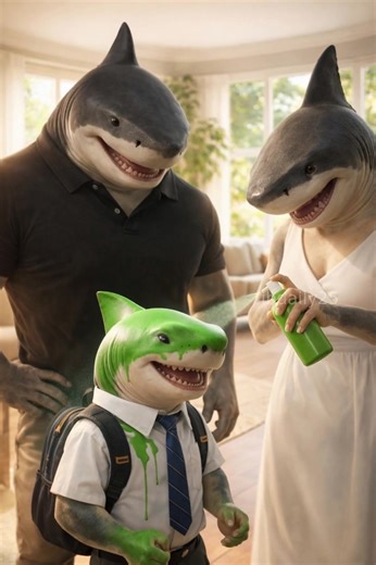 Tralalero Tralala gets painted green to go to school #italianbrainrot #ballerinacappuccina #tungtungtungsahur #tralalerotralala🗣🔥 #brrbrrpatapim