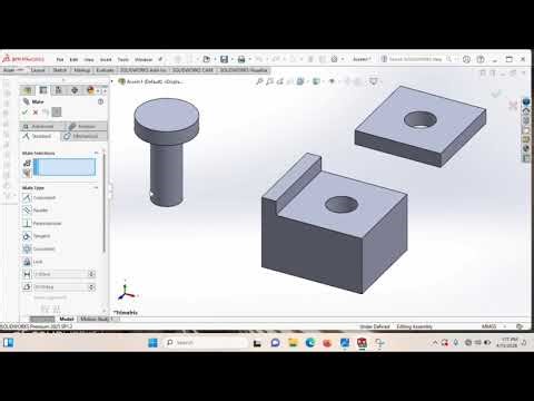 Simple Assembly na Exploded View kwa Beginners sehemu ya 1 | SolidWorks