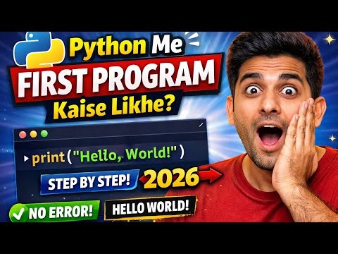 Python Me First Program Kaise Likhe (Step by Step) 🔥 | Hello World Python Tutorial Hindi 2026