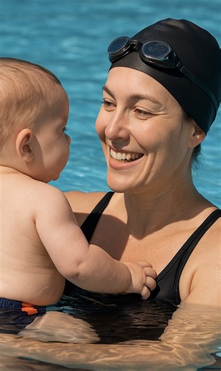 MySwimPro on Instagram: "This Is Motherhood in Motion 🏊‍♀️💙 Just mom things: laps, love, and a floating baby buddy 💦👶 IG 🎥: @rabelodiana"