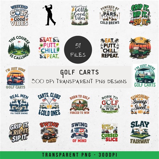 Golf PNG Bundle | Sports Lover Clipart | Golfer Club Digital Design | Instant Download - Etsy