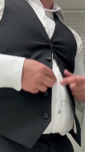 Tux vest try on after 35 pound weight gain in 3 months pt. 2 #gainer #stuffed #fat
