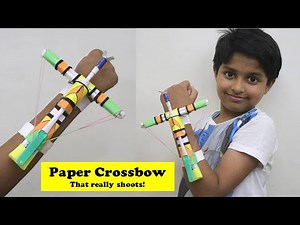 I made Mini Paper Crossbow that shoots with Trigger - PUBG Style | Easy Paper Craft Toy Weapons DIY
