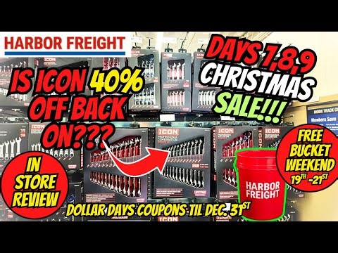 BEST Dollar Days Coupons at Harbor Freight Right Now! Ends Dec 31st + ICON Wrenches + Free Bucket!
