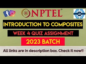 Introduction To Composites Week 5 Quiz Assignment Solution | NPTEL 2023 | SWAYAM