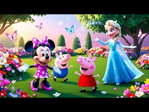 Minnie mouse & Elsa: Magic in the Colorful Garden