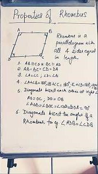 Properties of Rhombus #geometry #grade9math #rhombus #class9maths