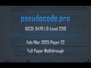 [Solved Past Paper] Feb/Mar 2025 Paper 22 IGCSE 0478 0984 | O-Level 2210
