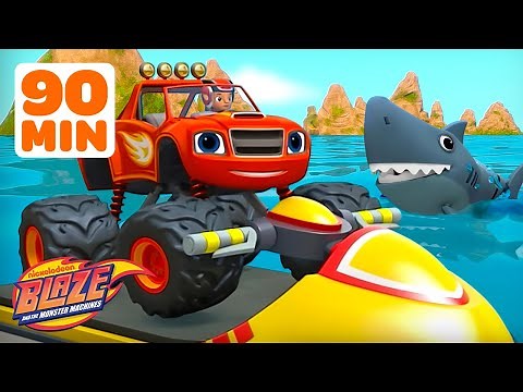 Blaze's Shark Rescue and MORE Water Missions! 🌊🦈 w/ AJ | 90 Minutes | Blaze and the Monster Machines