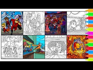 Coloring The Incredibles, Wreck It Ralph, Coco, Luca, Onward | Disney Collection Coloring Pages