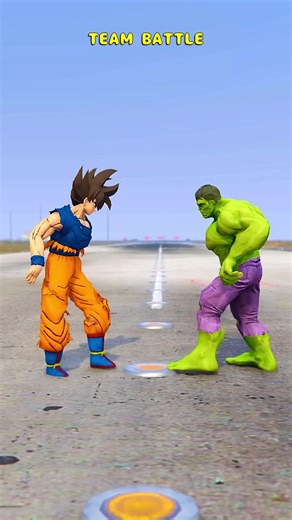 MARVEL AND DC SUPERHEROES VS ANIME SUPERHEROES TEAM BATTLE #short #gta5 #goku