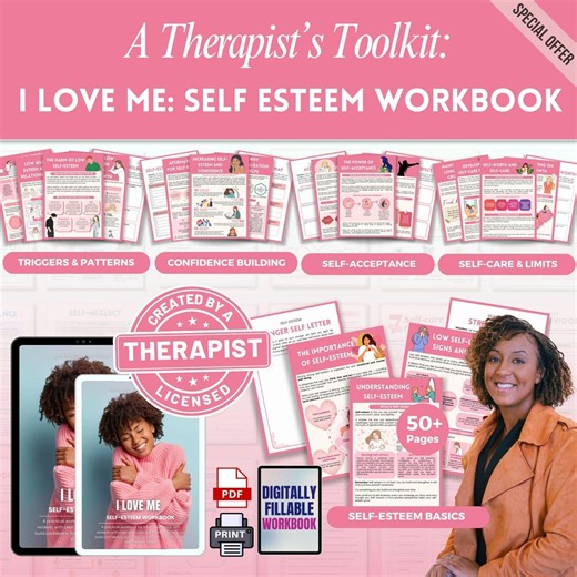 Self Worth Bundle, Therapy Worksheets, Self Esteem, Inner Critic, Self Sabotage, Self Identity, Confidence, Mental Health, Self Improvement - Etsy