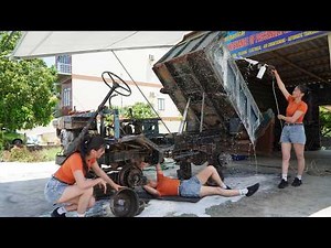 Genius Girl's Challenge: Repair and maintain the chassis and engine of an old 4-wheel dump truck.