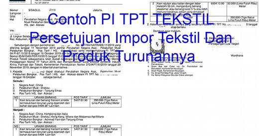 Cara Membuat Izin PI TPT-Persetujuan Impor Tekstil Dan Produk Tekstil