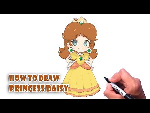 How to Draw Princess Daisy | Super Mario Bros step by step Tutorial