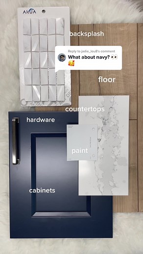 Navy & White Kitchen with Wood Floors | Kitchen Design Ideas