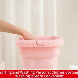 Mini Fully Automatic Portable Washing Machine Front-Loading Electric Manual Power Source Household Use US Plug Plastic Housing