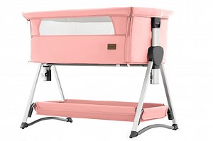 Newborn Beside Sleeper Baby Bassinet Unisex Infant Swing Cradle Portable Travel Cribs(Pink)