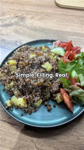 Hearty Buckwheat with Meat & Potatoes 😋 #shorts